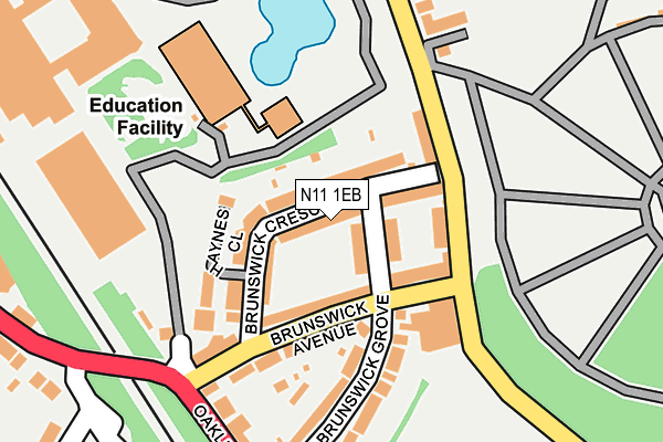 N11 1EB map - OS OpenMap – Local (Ordnance Survey)