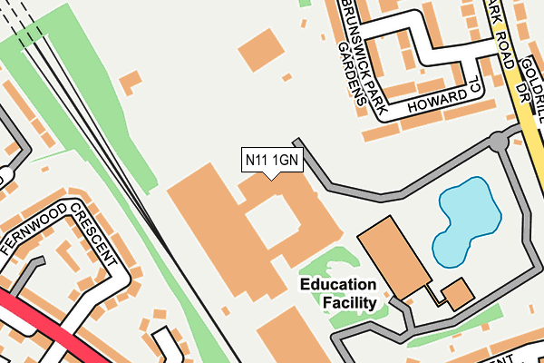 N11 1GN map - OS OpenMap – Local (Ordnance Survey) N11 1GN map - OS OpenMap – Local (Ordnance Survey)