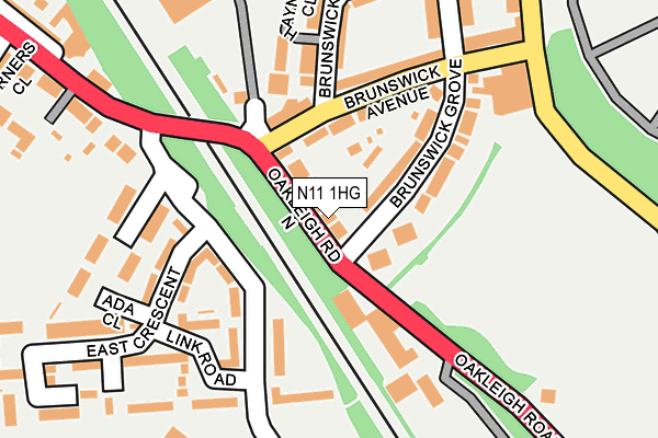 N11 1HG map - OS OpenMap – Local (Ordnance Survey) N11 1HG map - OS OpenMap – Local (Ordnance Survey)