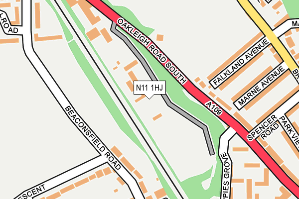 N11 1HJ map - OS OpenMap – Local (Ordnance Survey) N11 1HJ map - OS OpenMap – Local (Ordnance Survey)