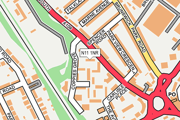 N11 1NR map - OS OpenMap – Local (Ordnance Survey)