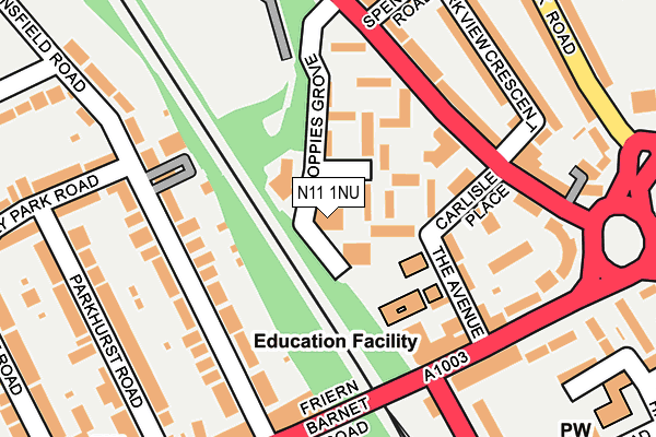 N11 1NU map - OS OpenMap – Local (Ordnance Survey) N11 1NU map - OS OpenMap – Local (Ordnance Survey)