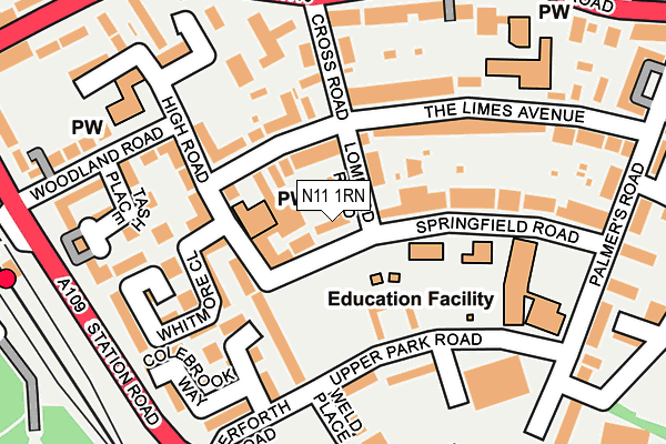N11 1RN map - OS OpenMap – Local (Ordnance Survey)