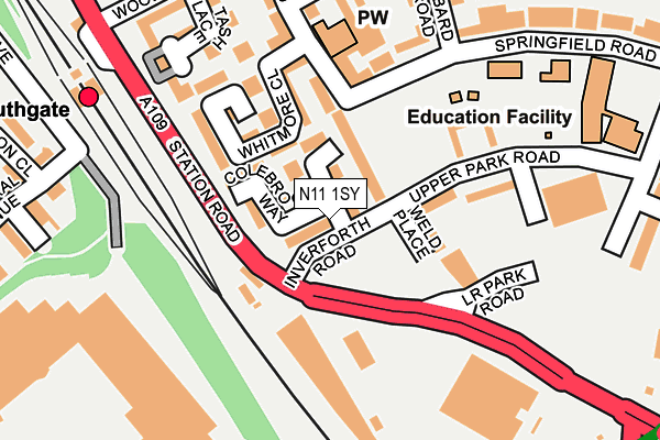 N11 1SY map - OS OpenMap – Local (Ordnance Survey)