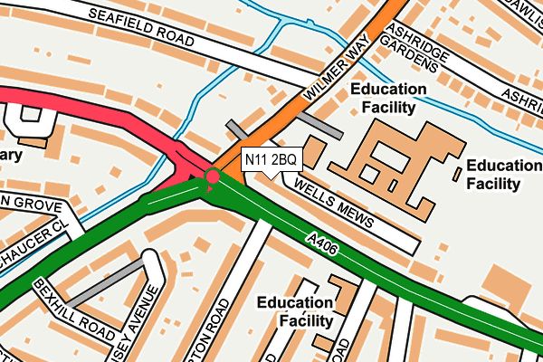 N11 2BQ map - OS OpenMap – Local (Ordnance Survey) N11 2BQ map - OS OpenMap – Local (Ordnance Survey)