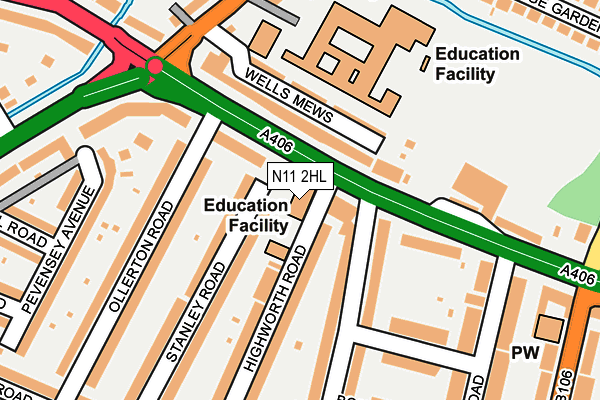 N11 2HL map - OS OpenMap – Local (Ordnance Survey) N11 2HL map - OS OpenMap – Local (Ordnance Survey)
