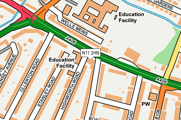 N11 2HN map - OS OpenMap – Local (Ordnance Survey) N11 2HN map - OS OpenMap – Local (Ordnance Survey)