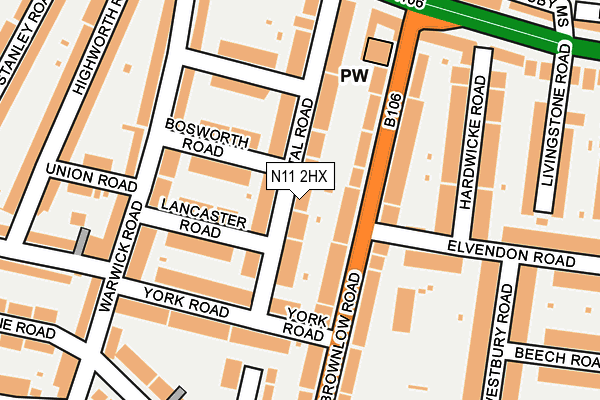 N11 2HX map - OS OpenMap – Local (Ordnance Survey) N11 2HX map - OS OpenMap – Local (Ordnance Survey)