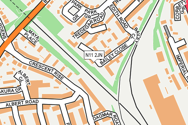 N11 2JN map - OS OpenMap – Local (Ordnance Survey) N11 2JN map - OS OpenMap – Local (Ordnance Survey)
