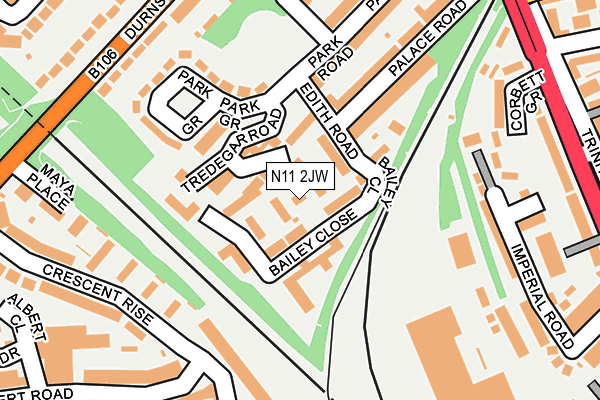 N11 2JW map - OS OpenMap – Local (Ordnance Survey) N11 2JW map - OS OpenMap – Local (Ordnance Survey)