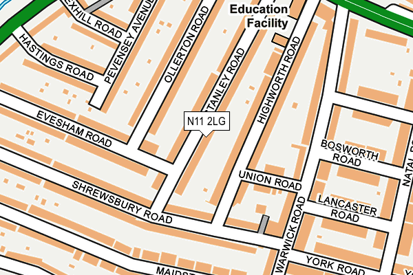 N11 2LG map - OS OpenMap – Local (Ordnance Survey) N11 2LG map - OS OpenMap – Local (Ordnance Survey)