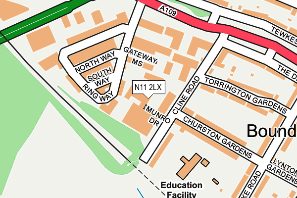 N11 2LX map - OS OpenMap – Local (Ordnance Survey) N11 2LX map - OS OpenMap – Local (Ordnance Survey)