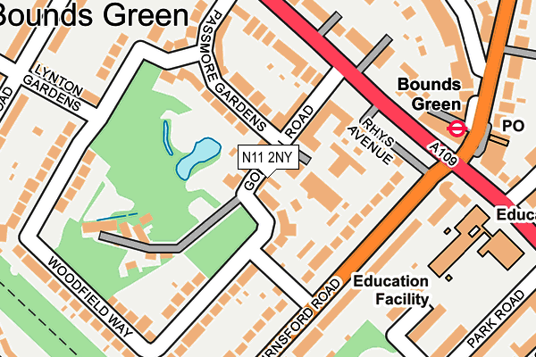 N11 2NY map - OS OpenMap – Local (Ordnance Survey) N11 2NY map - OS OpenMap – Local (Ordnance Survey)