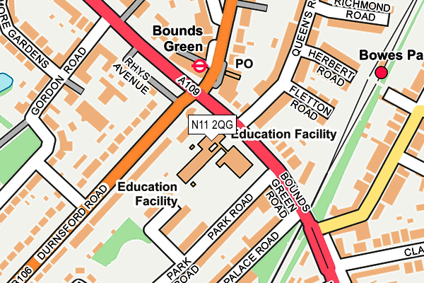 N11 2QG map - OS OpenMap – Local (Ordnance Survey) N11 2QG map - OS OpenMap – Local (Ordnance Survey)