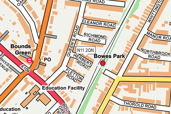 N11 2QN map - OS OpenMap – Local (Ordnance Survey) N11 2QN map - OS OpenMap – Local (Ordnance Survey)