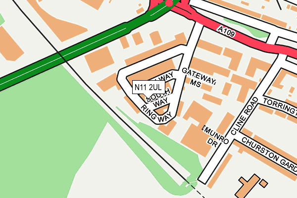 N11 2UL map - OS OpenMap – Local (Ordnance Survey) N11 2UL map - OS OpenMap – Local (Ordnance Survey)
