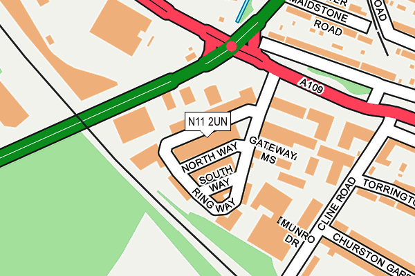 N11 2UN map - OS OpenMap – Local (Ordnance Survey) N11 2UN map - OS OpenMap – Local (Ordnance Survey)