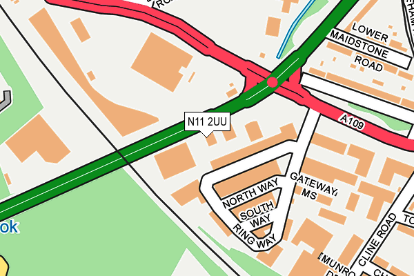 N11 2UU map - OS OpenMap – Local (Ordnance Survey) N11 2UU map - OS OpenMap – Local (Ordnance Survey)