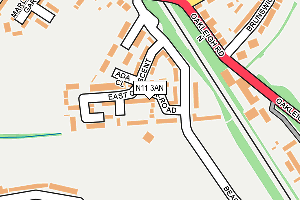 N11 3AN map - OS OpenMap – Local (Ordnance Survey) N11 3AN map - OS OpenMap – Local (Ordnance Survey)