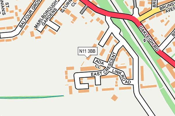 N11 3BB map - OS OpenMap – Local (Ordnance Survey) N11 3BB map - OS OpenMap – Local (Ordnance Survey)