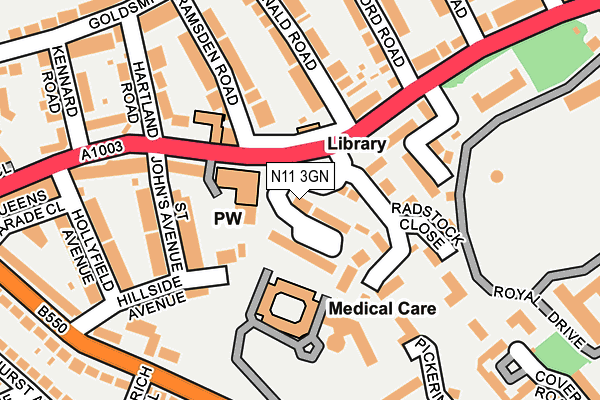 N11 3GN map - OS OpenMap – Local (Ordnance Survey) N11 3GN map - OS OpenMap – Local (Ordnance Survey)