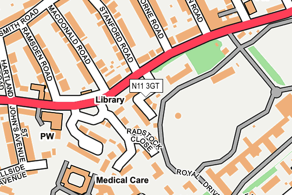 N11 3GT map - OS OpenMap – Local (Ordnance Survey) N11 3GT map - OS OpenMap – Local (Ordnance Survey)
