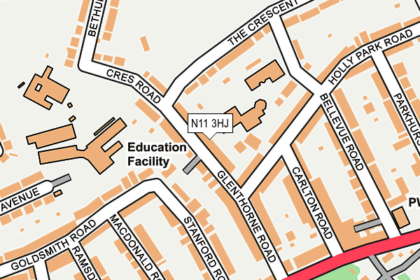 N11 3HJ map - OS OpenMap – Local (Ordnance Survey)