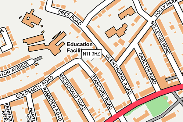 N11 3HZ map - OS OpenMap – Local (Ordnance Survey) N11 3HZ map - OS OpenMap – Local (Ordnance Survey)