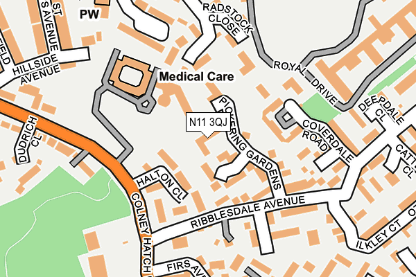 N11 3QJ map - OS OpenMap – Local (Ordnance Survey) N11 3QJ map - OS OpenMap – Local (Ordnance Survey)