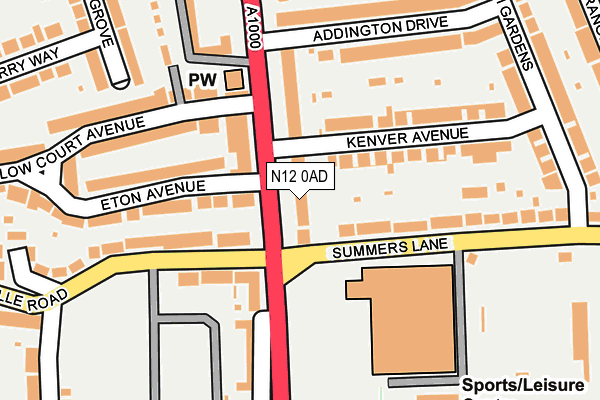 N12 0AD map - OS OpenMap – Local (Ordnance Survey) N12 0AD map - OS OpenMap – Local (Ordnance Survey)