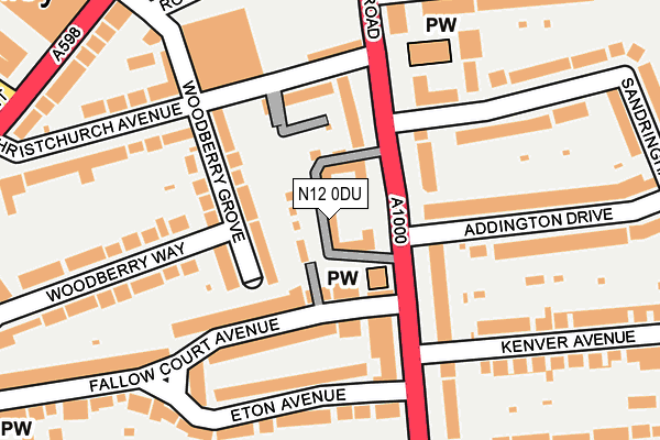 N12 0DU map - OS OpenMap – Local (Ordnance Survey) N12 0DU map - OS OpenMap – Local (Ordnance Survey)