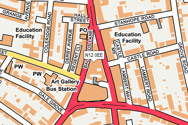 N12 0EE map - OS OpenMap – Local (Ordnance Survey) N12 0EE map - OS OpenMap – Local (Ordnance Survey)
