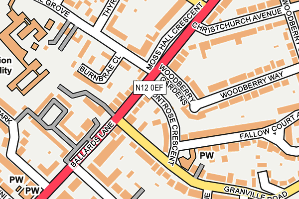 N12 0EF map - OS OpenMap – Local (Ordnance Survey) N12 0EF map - OS OpenMap – Local (Ordnance Survey)