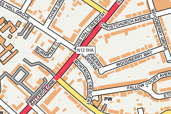 N12 0HA map - OS OpenMap – Local (Ordnance Survey) N12 0HA map - OS OpenMap – Local (Ordnance Survey)