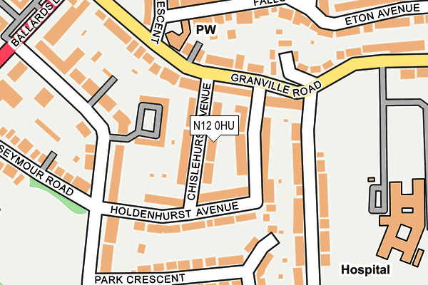 N12 0HU map - OS OpenMap – Local (Ordnance Survey) N12 0HU map - OS OpenMap – Local (Ordnance Survey)