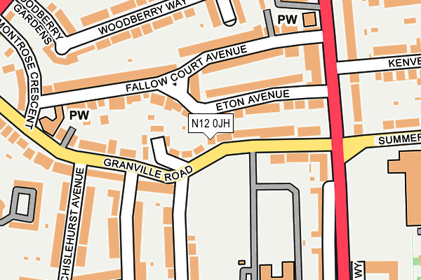 N12 0JH map - OS OpenMap – Local (Ordnance Survey) N12 0JH map - OS OpenMap – Local (Ordnance Survey)