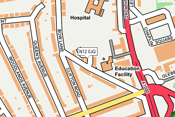 N12 0JQ map - OS OpenMap – Local (Ordnance Survey) N12 0JQ map - OS OpenMap – Local (Ordnance Survey)