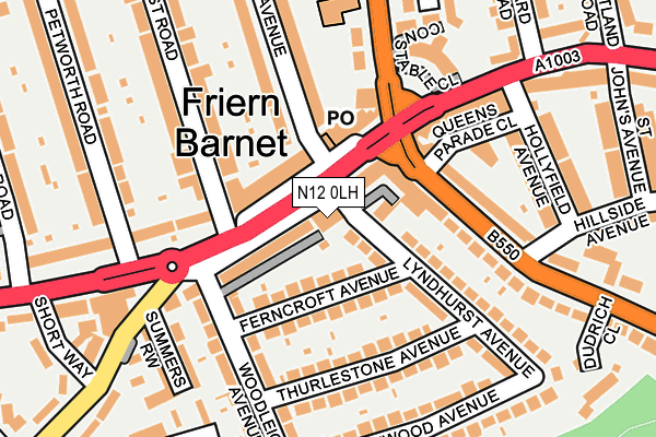 N12 0LH map - OS OpenMap – Local (Ordnance Survey) N12 0LH map - OS OpenMap – Local (Ordnance Survey)