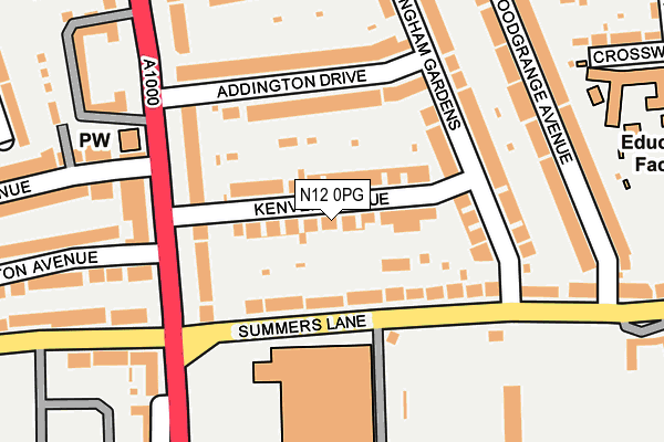 N12 0PG map - OS OpenMap – Local (Ordnance Survey) N12 0PG map - OS OpenMap – Local (Ordnance Survey)