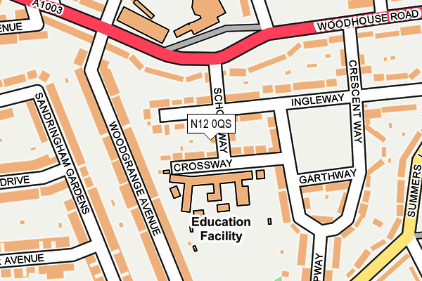 N12 0QS map - OS OpenMap – Local (Ordnance Survey) N12 0QS map - OS OpenMap – Local (Ordnance Survey)