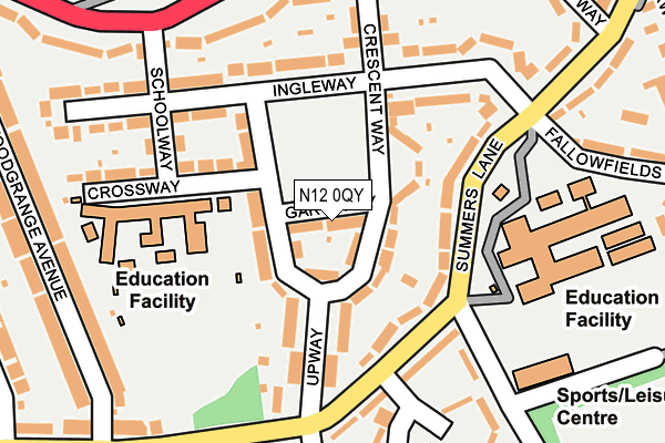 N12 0QY map - OS OpenMap – Local (Ordnance Survey)