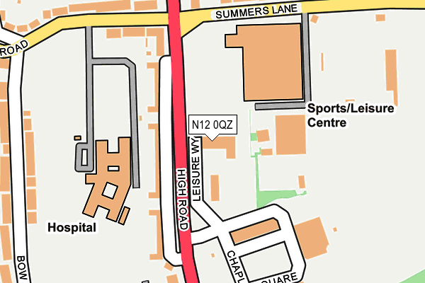 N12 0QZ map - OS OpenMap – Local (Ordnance Survey) N12 0QZ map - OS OpenMap – Local (Ordnance Survey)