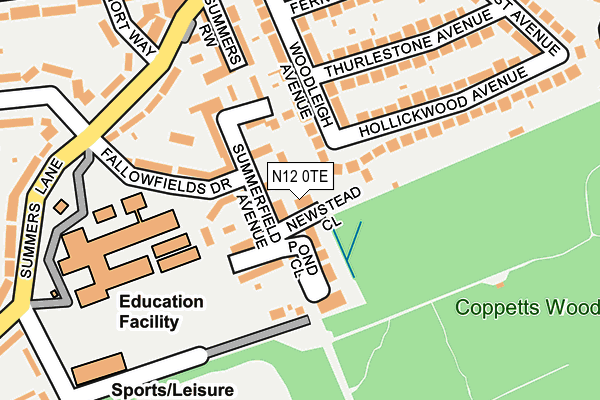 N12 0TE map - OS OpenMap – Local (Ordnance Survey) N12 0TE map - OS OpenMap – Local (Ordnance Survey)
