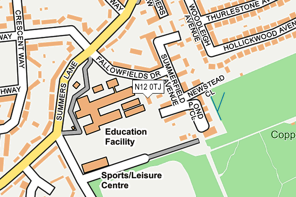 N12 0TJ map - OS OpenMap – Local (Ordnance Survey) N12 0TJ map - OS OpenMap – Local (Ordnance Survey)