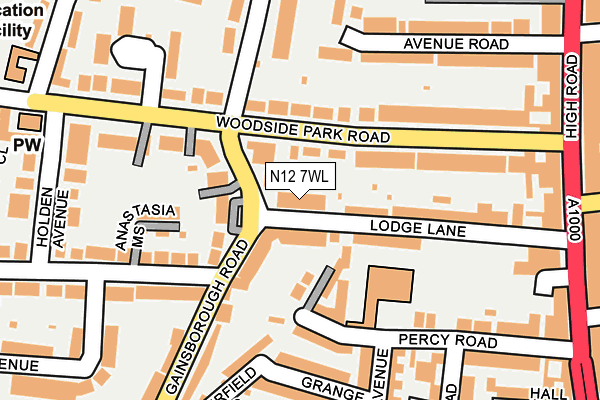 N12 7WL map - OS OpenMap – Local (Ordnance Survey) N12 7WL map - OS OpenMap – Local (Ordnance Survey)