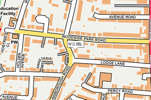 N12 8BL map - OS OpenMap – Local (Ordnance Survey) N12 8BL map - OS OpenMap – Local (Ordnance Survey)