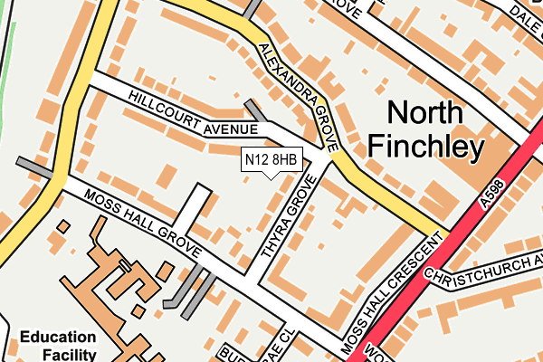 N12 8HB map - OS OpenMap – Local (Ordnance Survey) N12 8HB map - OS OpenMap – Local (Ordnance Survey)