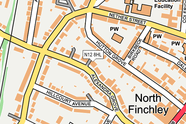 N12 8HL map - OS OpenMap – Local (Ordnance Survey)