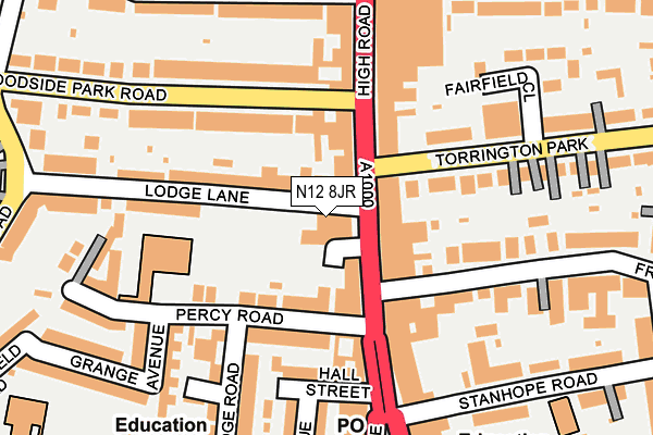 N12 8JR map - OS OpenMap – Local (Ordnance Survey) N12 8JR map - OS OpenMap – Local (Ordnance Survey)