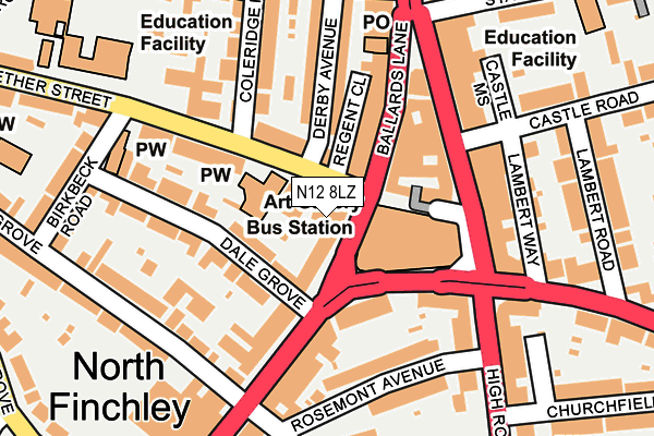 N12 8LZ map - OS OpenMap – Local (Ordnance Survey) N12 8LZ map - OS OpenMap – Local (Ordnance Survey)